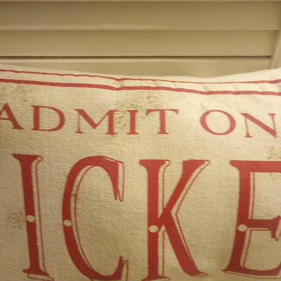 Distressed movie ticket throw pillow - Picture 3 of 4